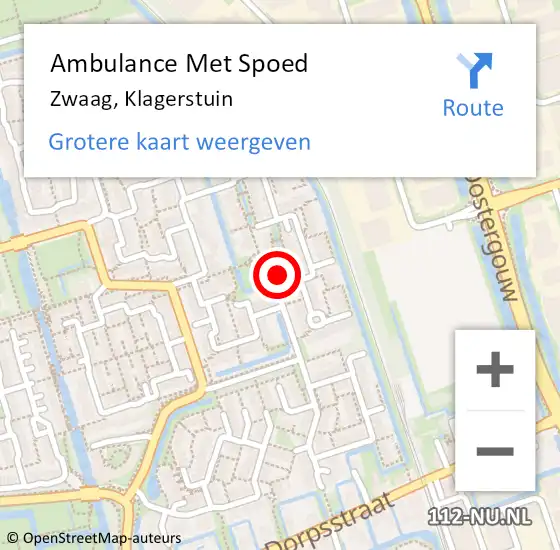 Locatie op kaart van de 112 melding: Ambulance Met Spoed Naar Zwaag, Klagerstuin op 2 januari 2024 20:22