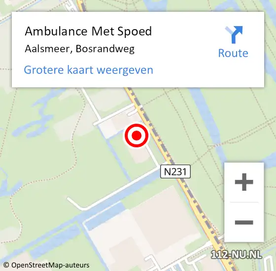 Locatie op kaart van de 112 melding: Ambulance Met Spoed Naar Aalsmeer, Bosrandweg op 2 januari 2024 21:12