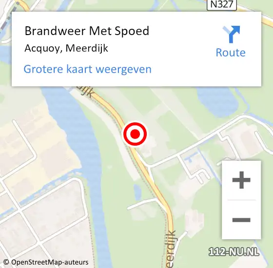 Locatie op kaart van de 112 melding: Brandweer Met Spoed Naar Acquoy, Meerdijk op 2 januari 2024 21:28