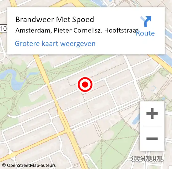 Locatie op kaart van de 112 melding: Brandweer Met Spoed Naar Amsterdam, Pieter Cornelisz. Hooftstraat op 2 januari 2024 21:32