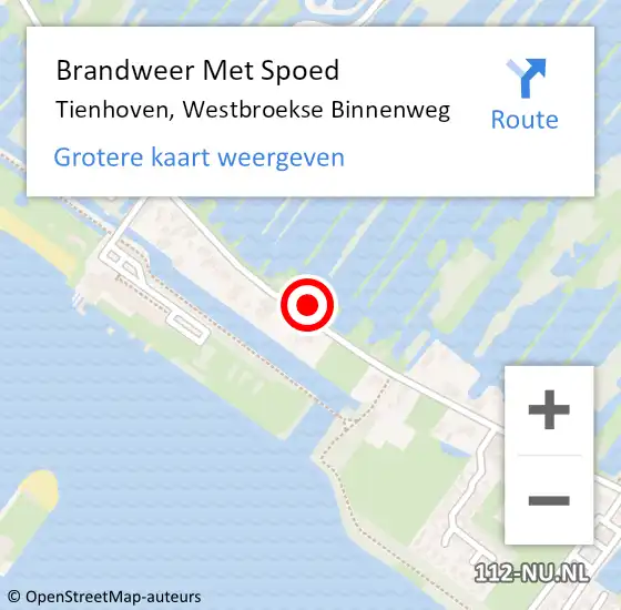 Locatie op kaart van de 112 melding: Brandweer Met Spoed Naar Tienhoven, Westbroekse Binnenweg op 2 januari 2024 21:49