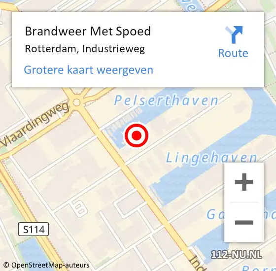Locatie op kaart van de 112 melding: Brandweer Met Spoed Naar Rotterdam, Industrieweg op 2 januari 2024 22:05