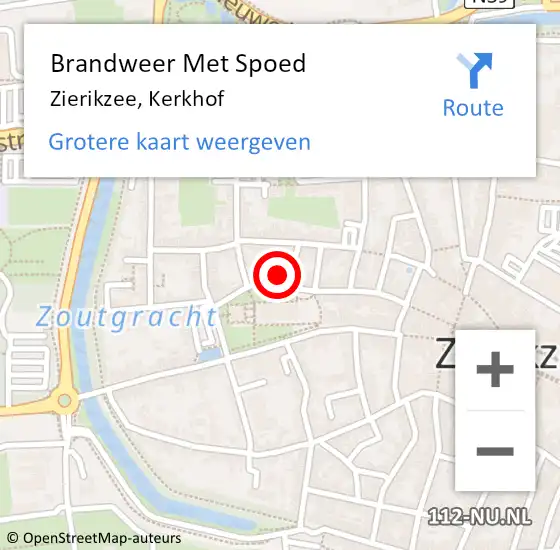 Locatie op kaart van de 112 melding: Brandweer Met Spoed Naar Zierikzee, Kerkhof op 2 januari 2024 22:26