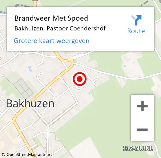 Locatie op kaart van de 112 melding: Brandweer Met Spoed Naar Bakhuizen, Pastoor Coendershôf op 2 januari 2024 22:48