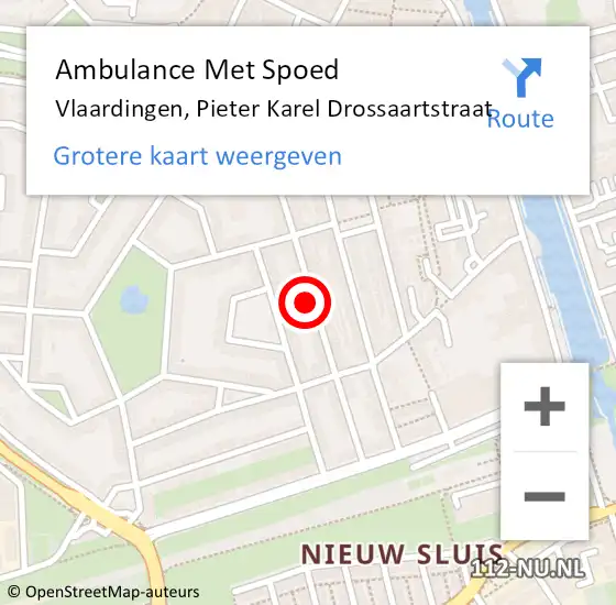 Locatie op kaart van de 112 melding: Ambulance Met Spoed Naar Vlaardingen, Pieter Karel Drossaartstraat op 2 januari 2024 22:52