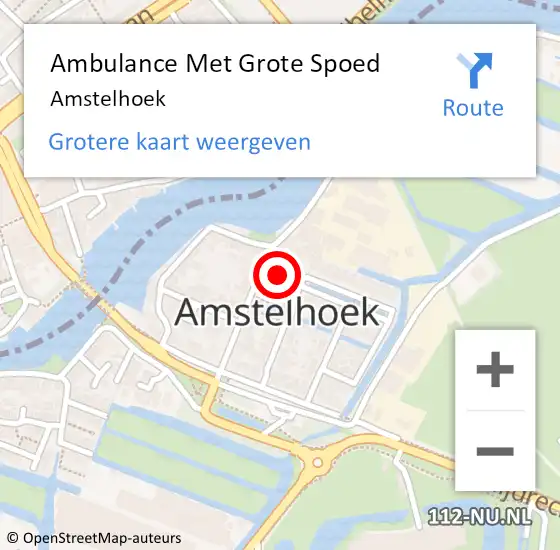 Locatie op kaart van de 112 melding: Ambulance Met Grote Spoed Naar Amstelhoek op 2 januari 2024 22:58