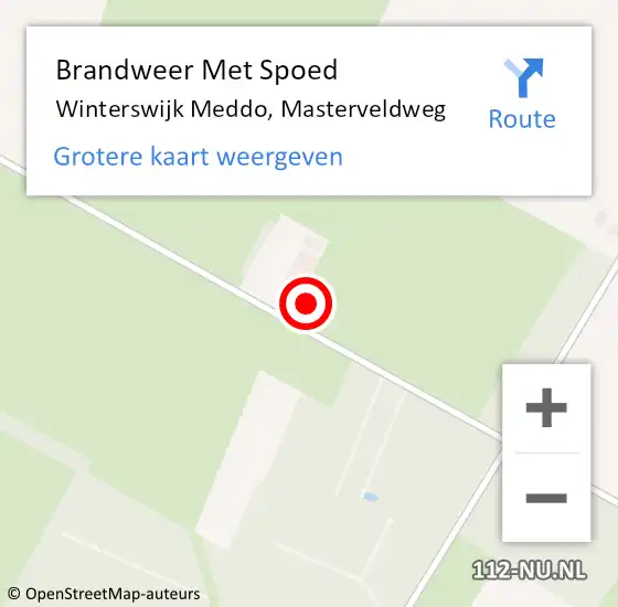 Locatie op kaart van de 112 melding: Brandweer Met Spoed Naar Winterswijk Meddo, Masterveldweg op 2 januari 2024 23:09
