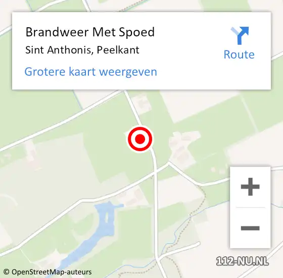 Locatie op kaart van de 112 melding: Brandweer Met Spoed Naar Sint Anthonis, Peelkant op 3 januari 2024 00:06