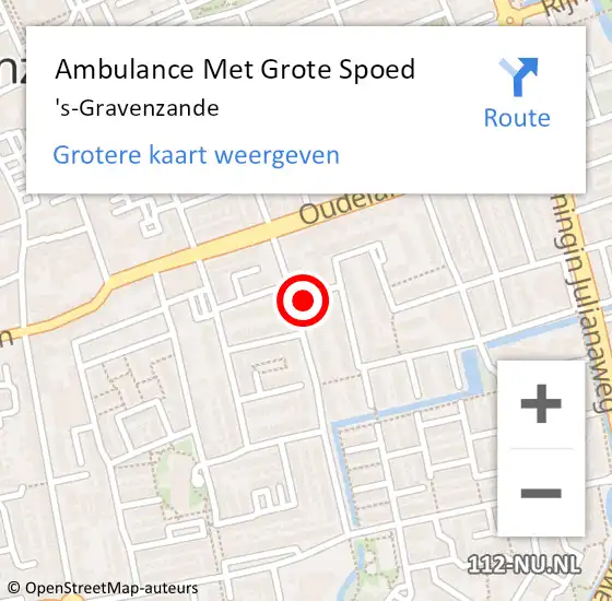 Locatie op kaart van de 112 melding: Ambulance Met Grote Spoed Naar 's-Gravenzande op 3 januari 2024 00:07