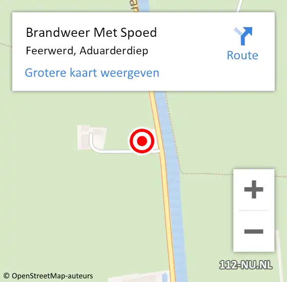 Locatie op kaart van de 112 melding: Brandweer Met Spoed Naar Feerwerd, Aduarderdiep op 3 januari 2024 00:27