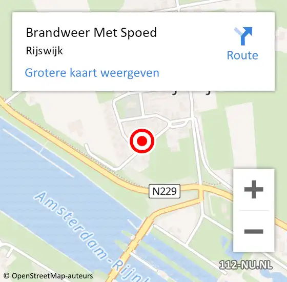Locatie op kaart van de 112 melding: Brandweer Met Spoed Naar Rijswijk op 3 januari 2024 00:33