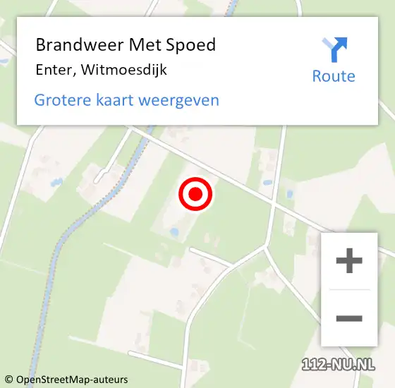 Locatie op kaart van de 112 melding: Brandweer Met Spoed Naar Enter, Witmoesdijk op 3 januari 2024 02:54