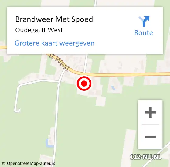 Locatie op kaart van de 112 melding: Brandweer Met Spoed Naar Oudega, It West op 3 januari 2024 03:29