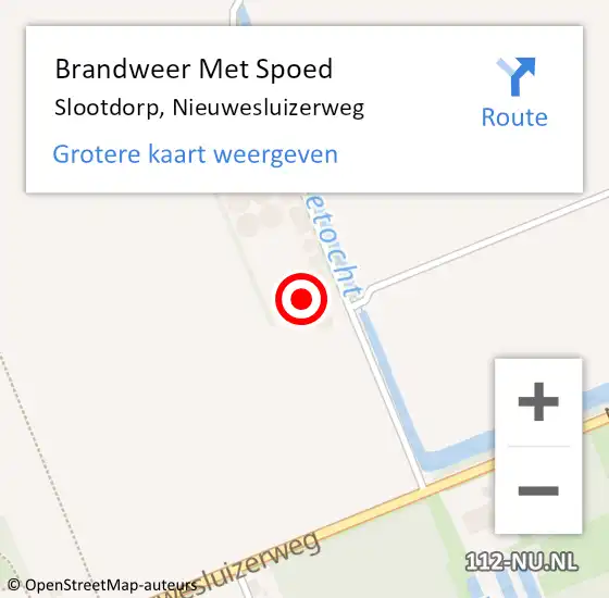 Locatie op kaart van de 112 melding: Brandweer Met Spoed Naar Slootdorp, Nieuwesluizerweg op 3 januari 2024 06:51