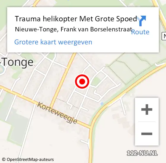 Locatie op kaart van de 112 melding: Trauma helikopter Met Grote Spoed Naar Nieuwe-Tonge, Frank van Borselenstraat op 3 januari 2024 10:29