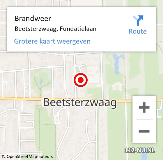 Locatie op kaart van de 112 melding: Brandweer Beetsterzwaag, Fundatielaan op 3 januari 2024 11:43