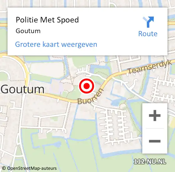 Locatie op kaart van de 112 melding: Politie Met Spoed Naar Goutum op 3 januari 2024 11:56