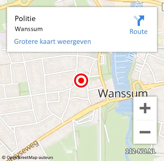 Locatie op kaart van de 112 melding: Politie Wanssum op 3 januari 2024 12:38