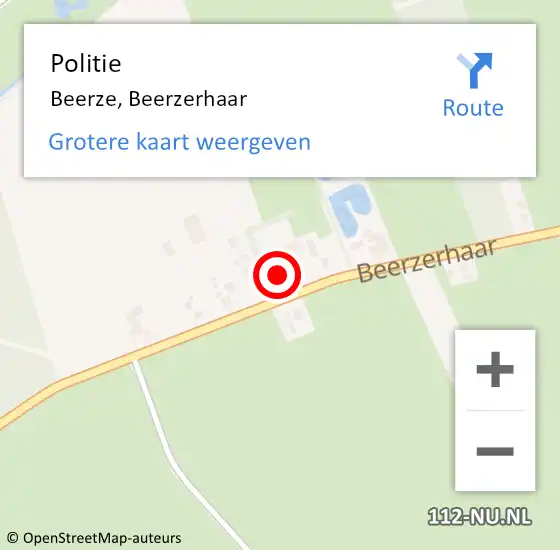 Locatie op kaart van de 112 melding: Politie Beerze, Beerzerhaar op 3 januari 2024 14:19