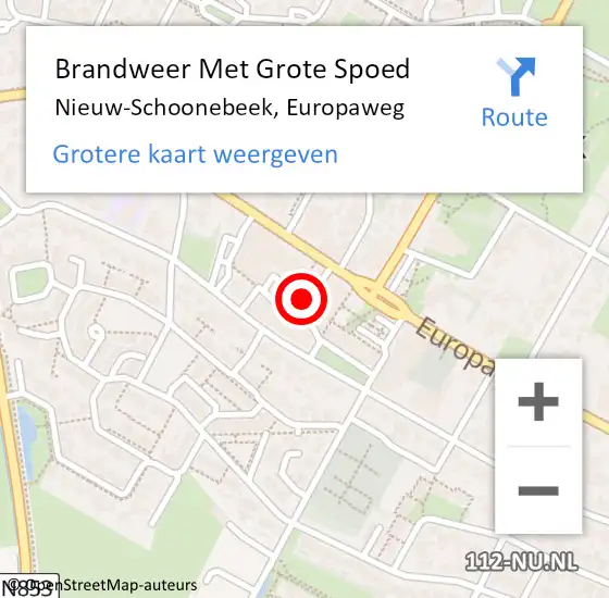 Locatie op kaart van de 112 melding: Brandweer Met Grote Spoed Naar Nieuw-Schoonebeek, Europaweg op 3 januari 2024 15:37