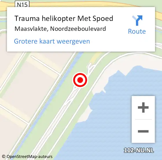 Locatie op kaart van de 112 melding: Trauma helikopter Met Spoed Naar Maasvlakte, Noordzeeboulevard op 3 januari 2024 15:42