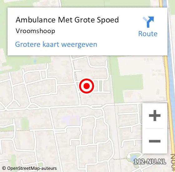 Locatie op kaart van de 112 melding: Ambulance Met Grote Spoed Naar Vroomshoop op 3 januari 2024 16:50