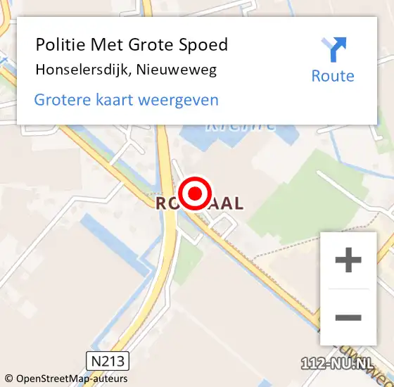 Locatie op kaart van de 112 melding: Politie Met Grote Spoed Naar Honselersdijk, Nieuweweg op 3 januari 2024 17:52