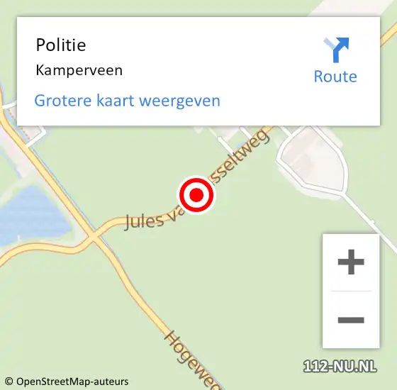 Locatie op kaart van de 112 melding: Politie Kamperveen op 3 januari 2024 17:57