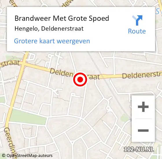 Locatie op kaart van de 112 melding: Brandweer Met Grote Spoed Naar Hengelo, Deldenerstraat op 3 januari 2024 20:48