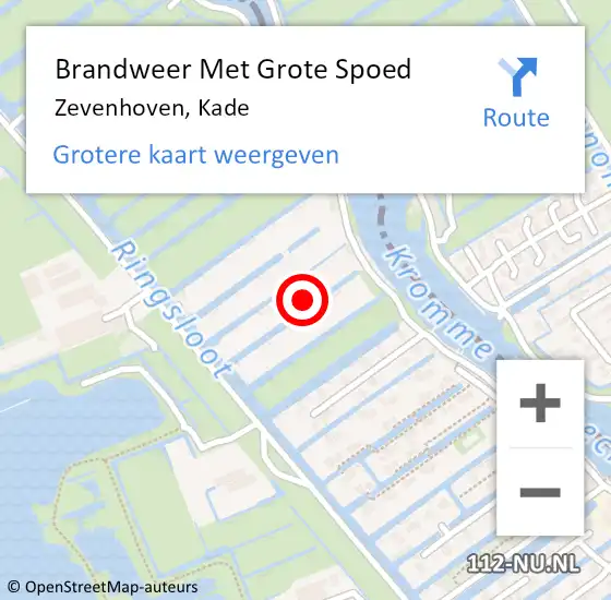 Locatie op kaart van de 112 melding: Brandweer Met Grote Spoed Naar Zevenhoven, Kade op 3 januari 2024 21:44