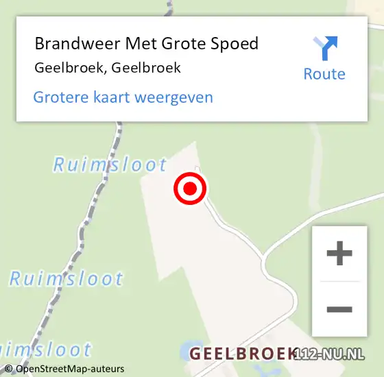 Locatie op kaart van de 112 melding: Brandweer Met Grote Spoed Naar Geelbroek, Geelbroek op 3 januari 2024 21:56