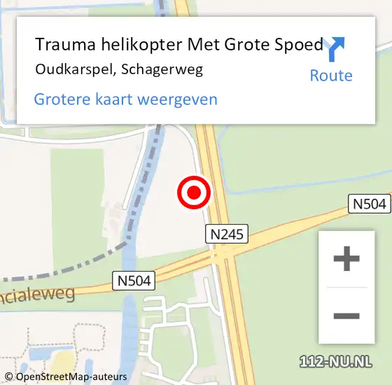 Locatie op kaart van de 112 melding: Trauma helikopter Met Grote Spoed Naar Oudkarspel, Schagerweg op 3 januari 2024 23:31