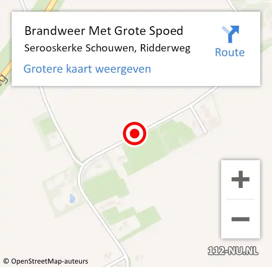Locatie op kaart van de 112 melding: Brandweer Met Grote Spoed Naar Serooskerke Schouwen, Ridderweg op 20 september 2014 21:37