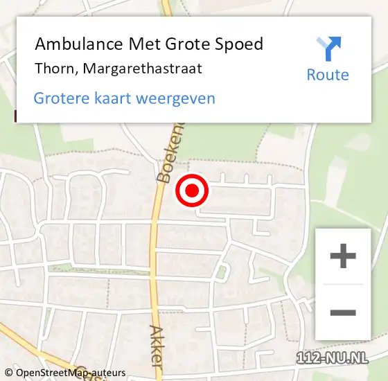 Locatie op kaart van de 112 melding: Ambulance Met Grote Spoed Naar Thorn, Margarethastraat op 4 januari 2024 01:55