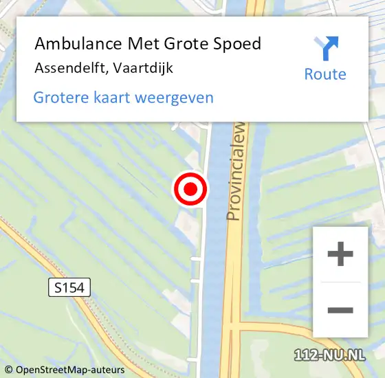 Locatie op kaart van de 112 melding: Ambulance Met Grote Spoed Naar Assendelft, Vaartdijk op 4 januari 2024 05:29