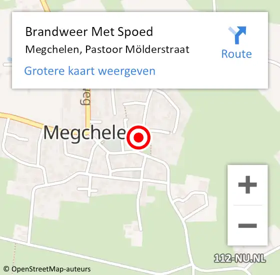 Locatie op kaart van de 112 melding: Brandweer Met Spoed Naar Megchelen, Pastoor Mölderstraat op 4 januari 2024 06:27