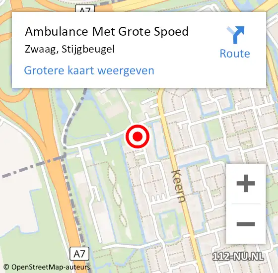Locatie op kaart van de 112 melding: Ambulance Met Grote Spoed Naar Zwaag, Stijgbeugel op 4 januari 2024 07:46