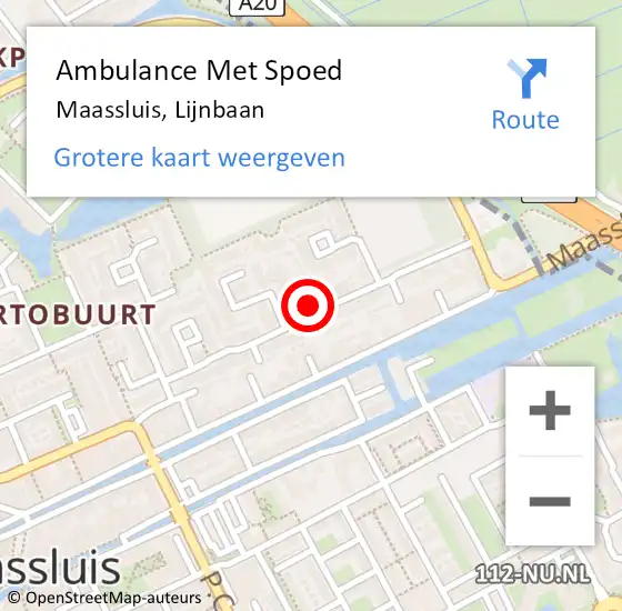 Locatie op kaart van de 112 melding: Ambulance Met Spoed Naar Maassluis, Lijnbaan op 4 januari 2024 09:12