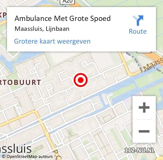 Locatie op kaart van de 112 melding: Ambulance Met Grote Spoed Naar Maassluis, Lijnbaan op 4 januari 2024 09:14