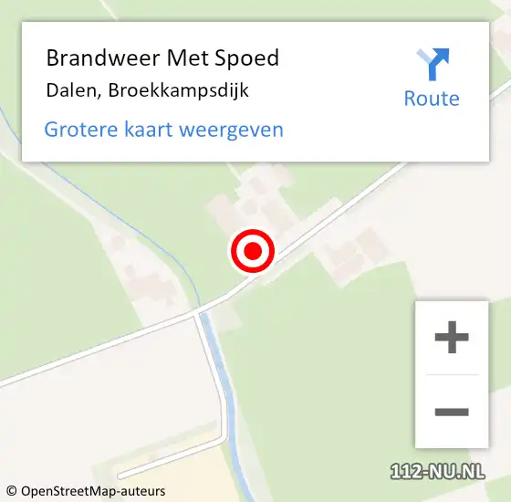 Locatie op kaart van de 112 melding: Brandweer Met Spoed Naar Dalen, Broekkampsdijk op 4 januari 2024 12:55