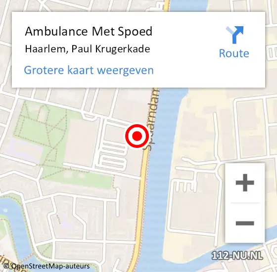 Locatie op kaart van de 112 melding: Ambulance Met Spoed Naar Haarlem, Paul Krugerkade op 4 januari 2024 13:06