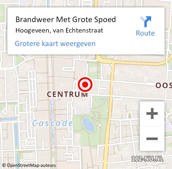 Locatie op kaart van de 112 melding: Brandweer Met Grote Spoed Naar Hoogeveen, van Echtenstraat op 4 januari 2024 14:04