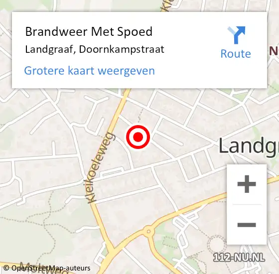 Locatie op kaart van de 112 melding: Brandweer Met Spoed Naar Landgraaf, Doornkampstraat op 4 januari 2024 15:29