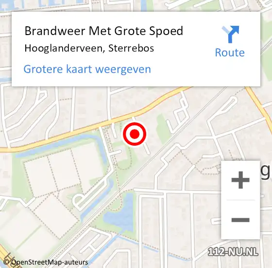 Locatie op kaart van de 112 melding: Brandweer Met Grote Spoed Naar Hooglanderveen, Sterrebos op 4 januari 2024 17:47