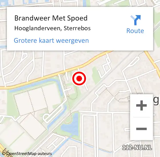 Locatie op kaart van de 112 melding: Brandweer Met Spoed Naar Hooglanderveen, Sterrebos op 4 januari 2024 19:04
