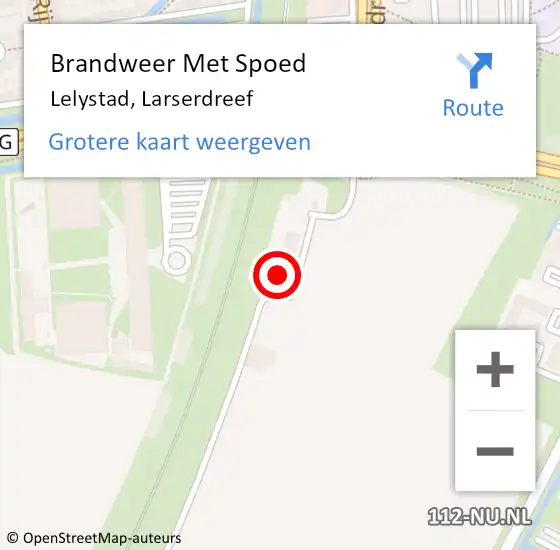 Locatie op kaart van de 112 melding: Brandweer Met Spoed Naar Lelystad, Larserdreef op 4 januari 2024 21:39