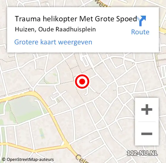 Locatie op kaart van de 112 melding: Trauma helikopter Met Grote Spoed Naar Huizen, Oude Raadhuisplein op 4 januari 2024 22:06