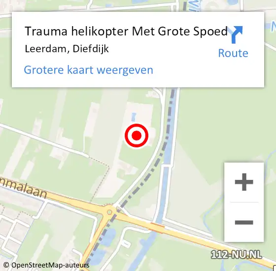 Locatie op kaart van de 112 melding: Trauma helikopter Met Grote Spoed Naar Leerdam, Diefdijk op 4 januari 2024 22:12