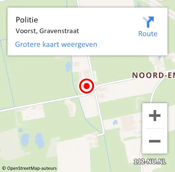 Locatie op kaart van de 112 melding: Politie Voorst, Gravenstraat op 4 januari 2024 22:38