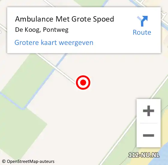 Locatie op kaart van de 112 melding: Ambulance Met Grote Spoed Naar De Koog, Pontweg op 4 januari 2024 23:37